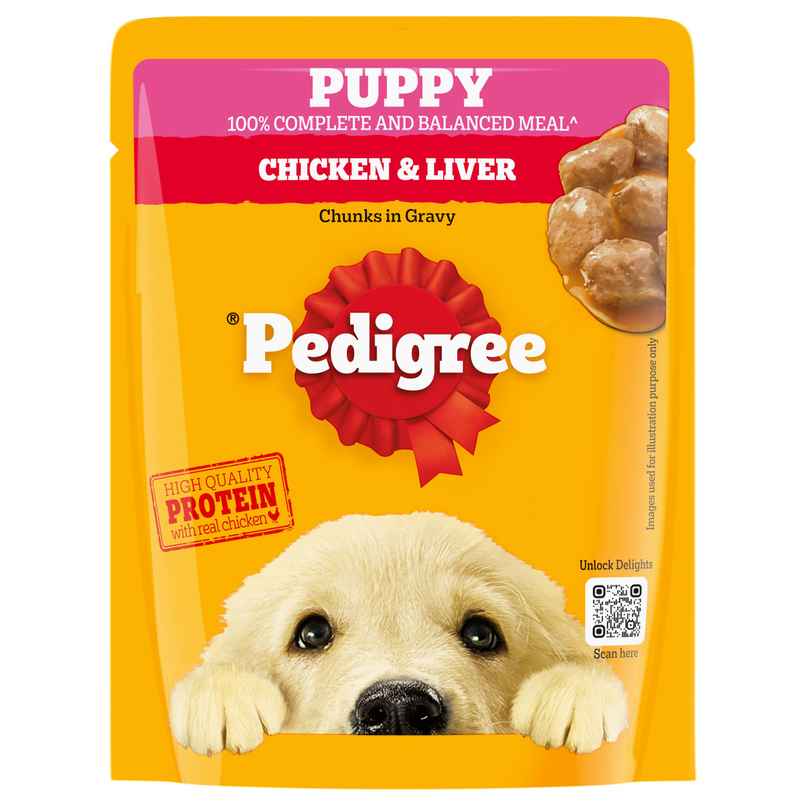 Pedigree Puppy Chicken & Liver Chunks In Gravy Wet Dog Food