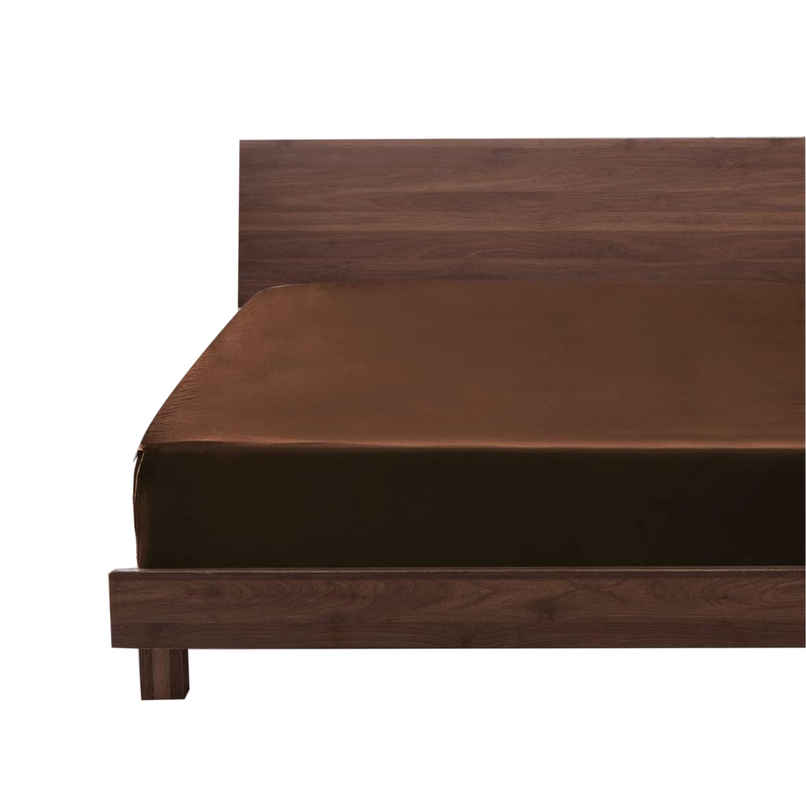 BAY6 Brown Terry Cotton 220 GSM Waterproof Mattress Protector For Single Size Bed