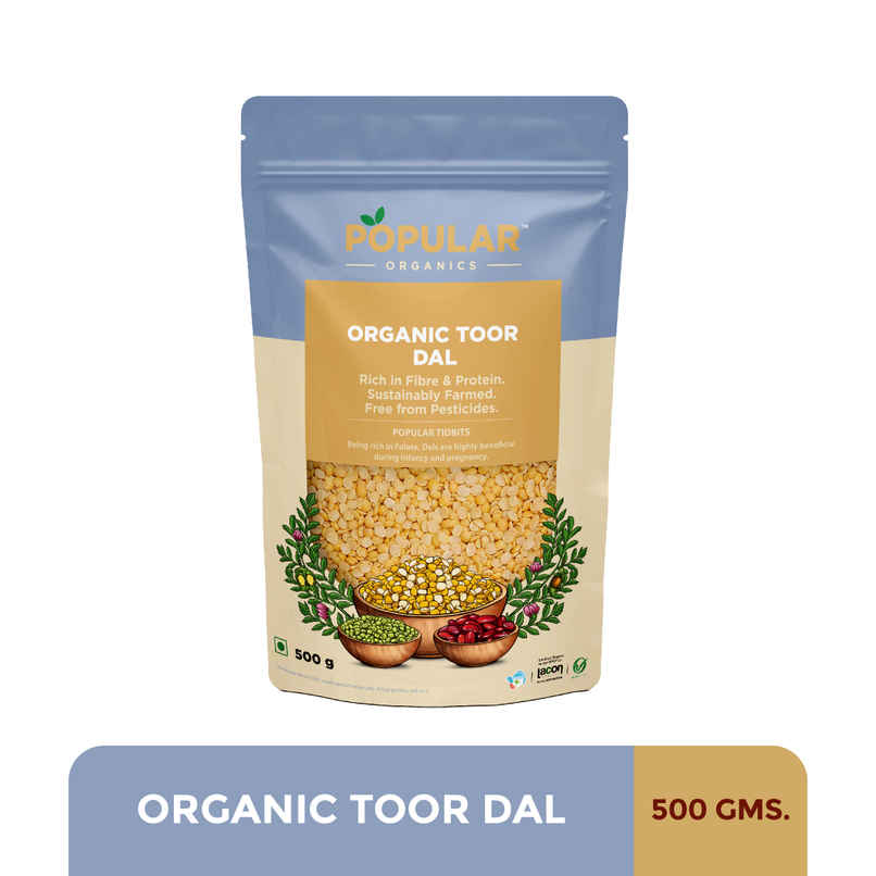 Popular Organics Toor Dal / Pigeon Peas | Ahar Dal