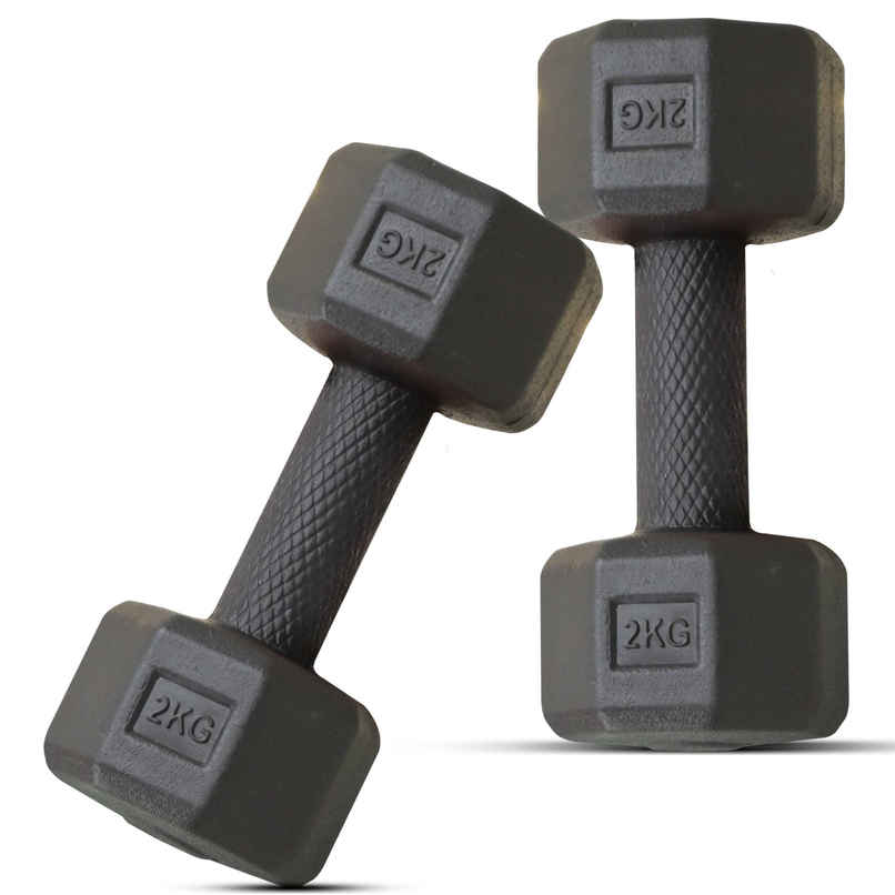 Slovic PVC Dumbbell Set (2 kg X 2) | Black | for Weightlifting & Home Gym | Non-Slip Coated Handle Slovic PVC Dumbbell Set (2 kg X 2) | Black | for Weightlifting & Home Gym | Non-Slip Coated Handle
