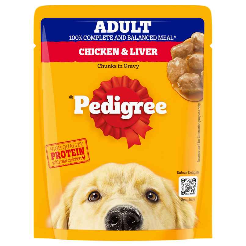 Pedigree Adult Chicken & Liver Chunks In Gravy Wet Dog Food