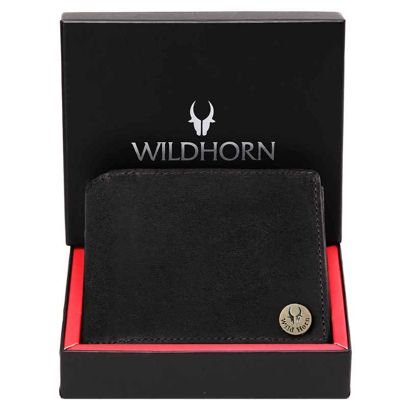 Wildhorn Men's Genuine Leather Bi-fold Wallet | Black Wildhorn Men's Genuine Leather Bi-fold Wallet | Black