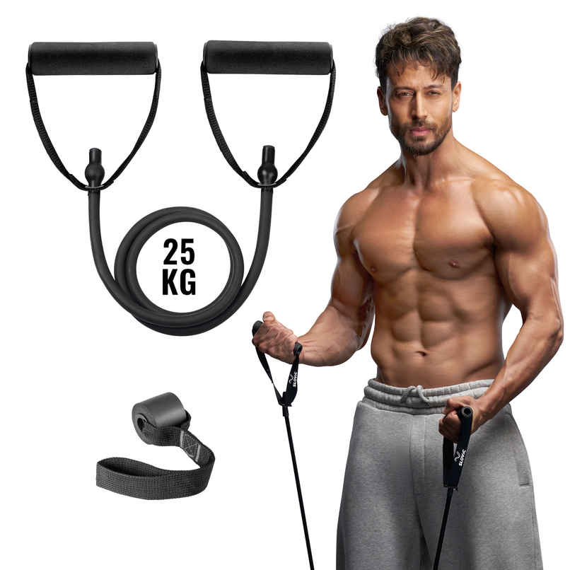 Slovic 25Kg Tube Resistance Band for Full Body Workout & Exercise - Natural and Unbreakable Rubber