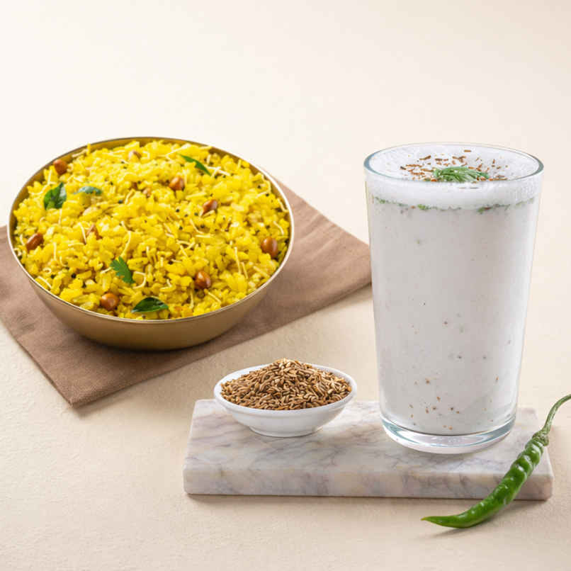 Poha + Masala Chaas Poha + Masala Chaas