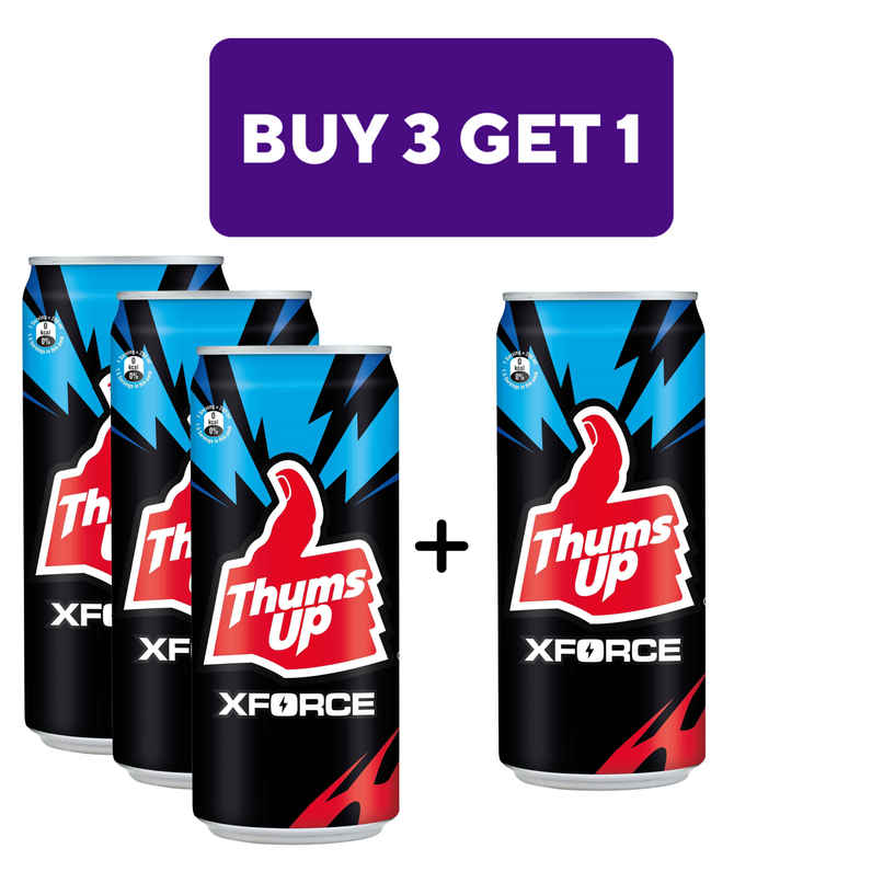 Thums Up X Force Zero Sugar Soft Drink Can | Zero Calories | Carbonated Beverage Combo