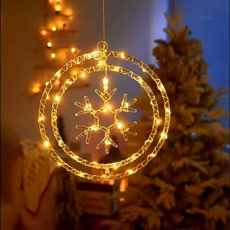 DesiDiya Christmas Decoration LED Hanging Light - Ring Snowflakes Shape for Decoration DesiDiya Christmas Decoration LED Hanging Light - Ring Snowflakes Shape for Decoration
