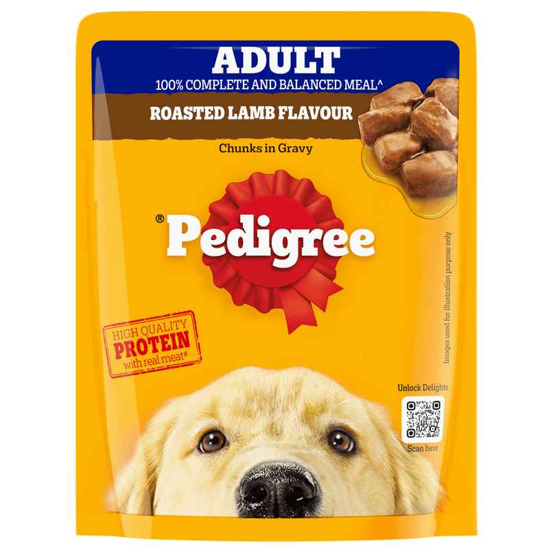 Pedigree Adult Roasted Lamb Flavour Chunks In Gravy Wet Dog Food