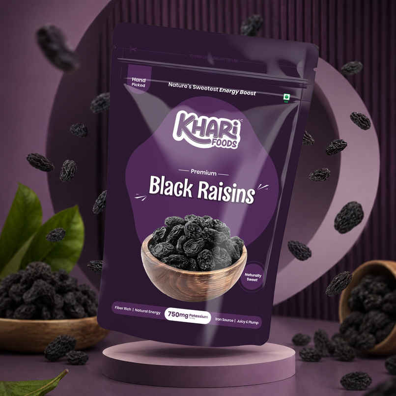 Khari Foods Premium Black Raisins | High Energy , Kishmish Dry Fruit