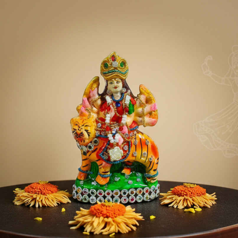 Maa Durga Idol | 5 Inch | Clay | Mangal Bhawan