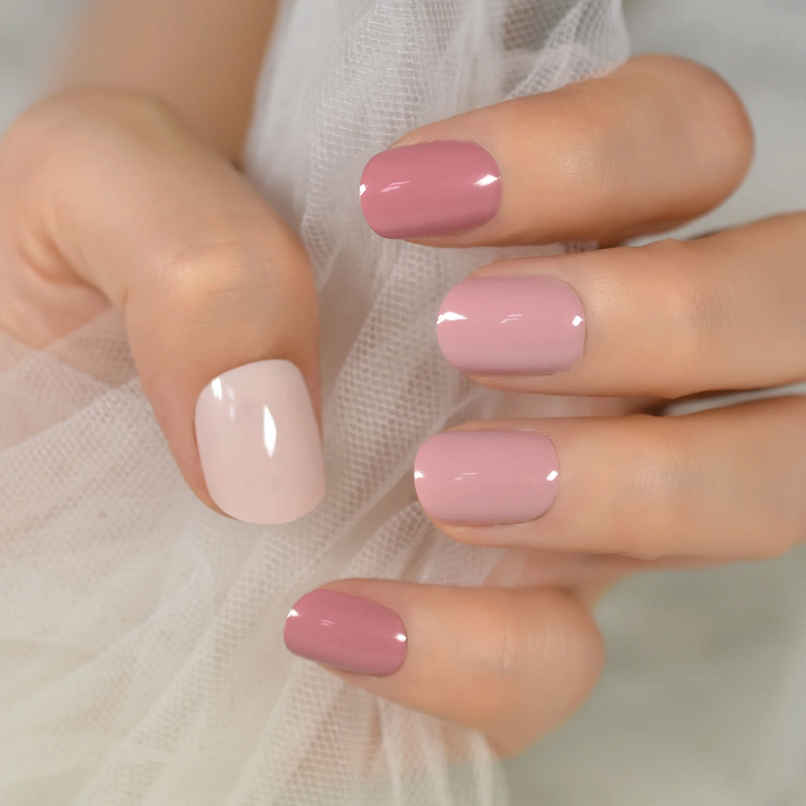 Pep Nails Sweet Dreams Short Squoval Pink Solid Reusable Press On Nails 24 Nail Tips