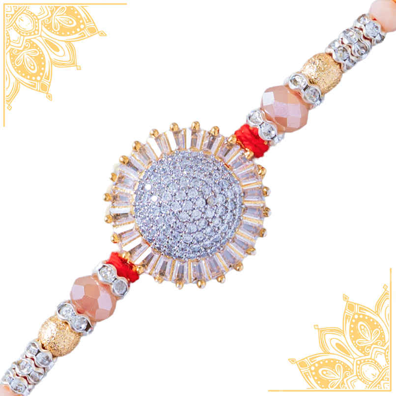 American Diamond Premium A.D. Rakhi (Avyaan Rakhi) Set of 1
