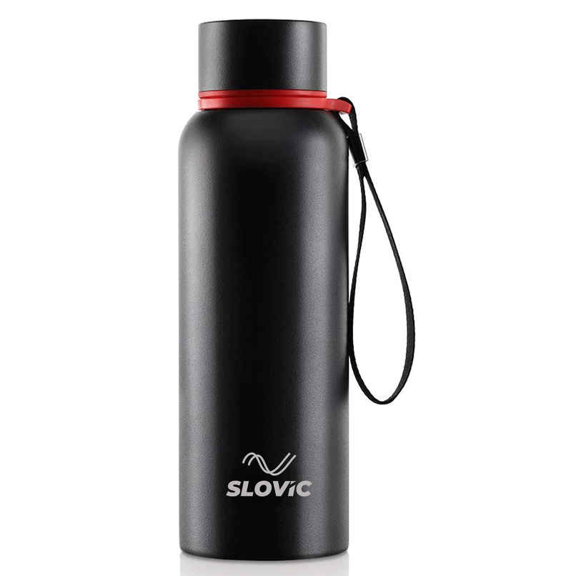 Slovic Stainless Steel Thermal Flask Bottle | Black | 750 ml