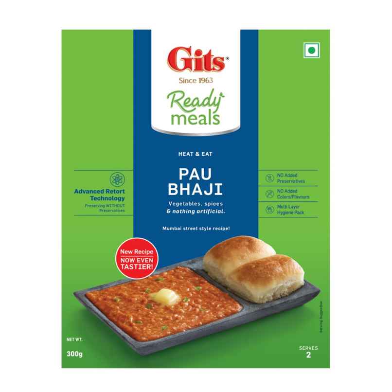 Gits Heat & Eat Pav Bhaji | Ready to Serve Meal Gits Heat & Eat Pav Bhaji | Ready to Serve Meal