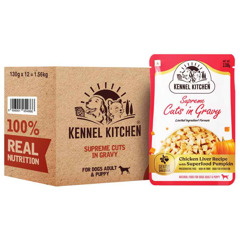 Kennel Kitchen Supreme Cuts In Gravy, Chicken Liver With Pumpkin | Wet Dog Food