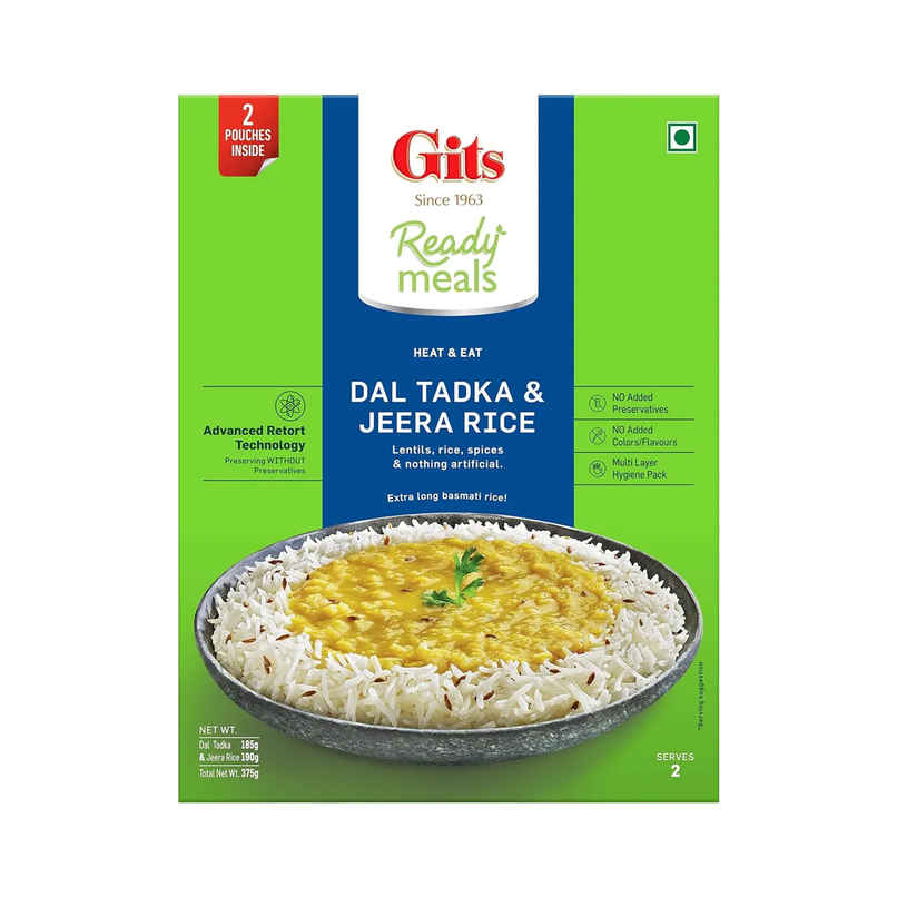 Gits Ready To Eat Jeera Rice & Dal Tadka Combo | Authentic & Convenient