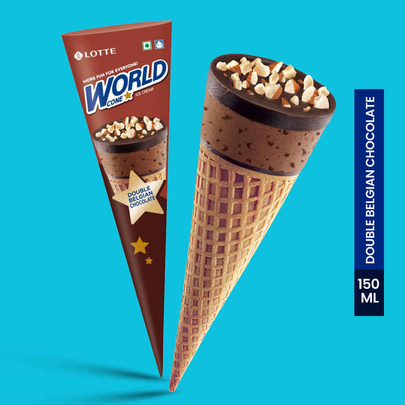Lotte World Cone Double Belgian Choco Ice Cream Cone