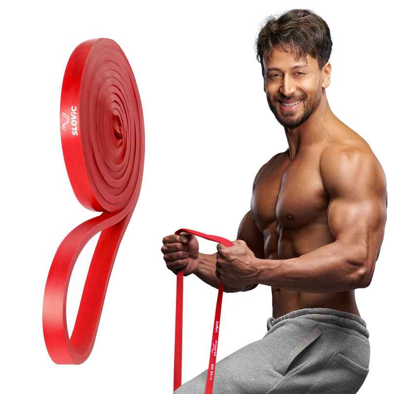 Slovic Natural Rubber Latex Resistance Band | 7-15kg | Ideal for Gym & Home Workout | Red