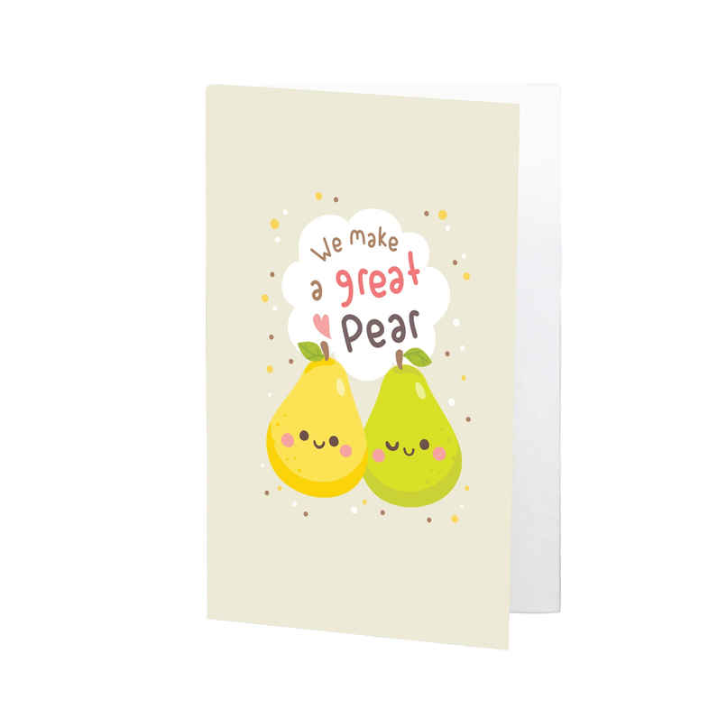 Itsy Bitsy Greeting Card & Envelope Perfect Pear 4 x 6 Inch | Pack Of 12