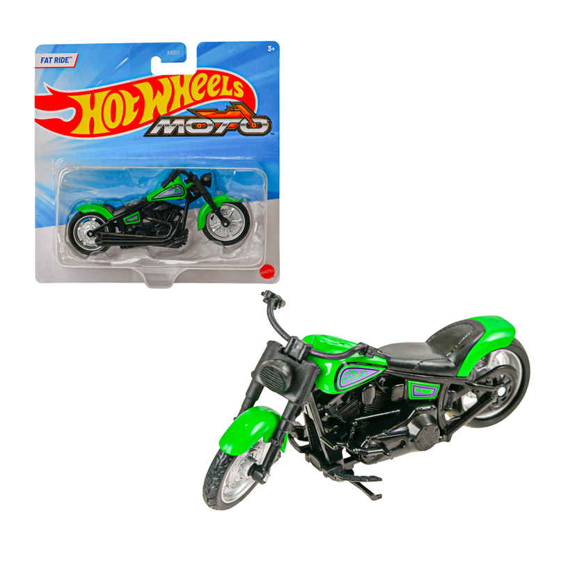 Hot Wheels 1:18 Moto 1 MOTO FAT RIDE Toy Motorcycle for Collectors and Kids