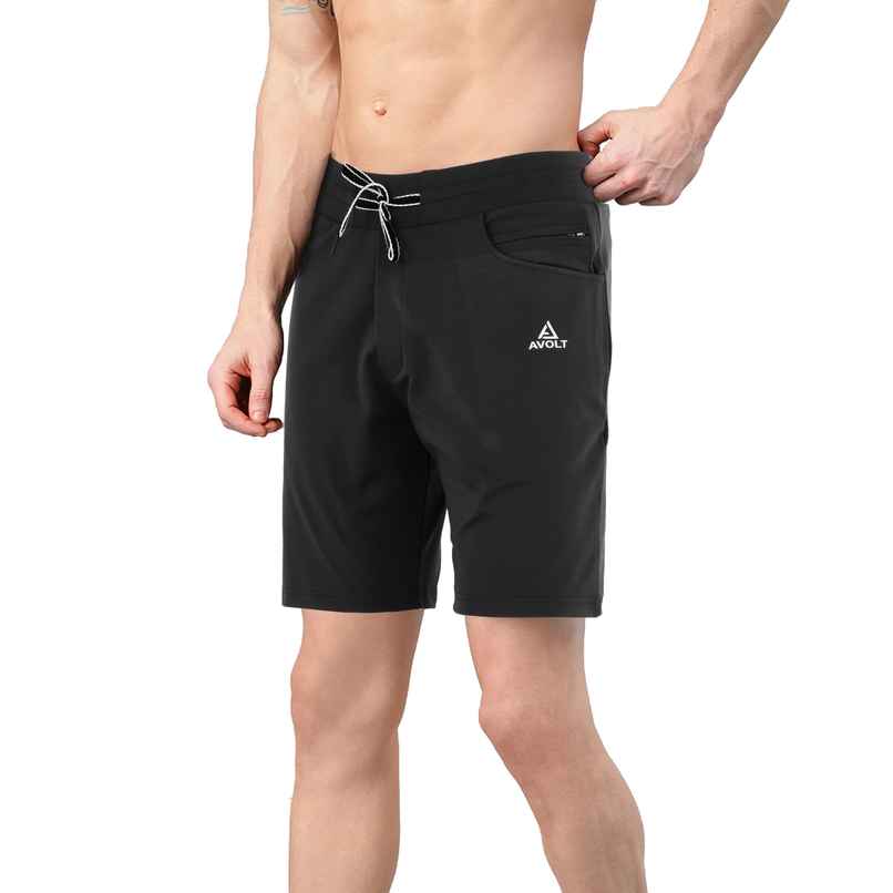 Avolt Men's Regular Fit Shorts Super Comfortable Half Pants AV301 Black | XL