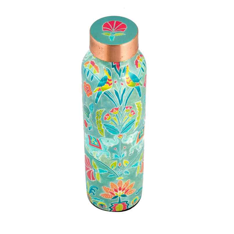 OGGN Pomegranate Printed Copper Water Bottle For Daily & Office Use 950 ml, Pure Copper
