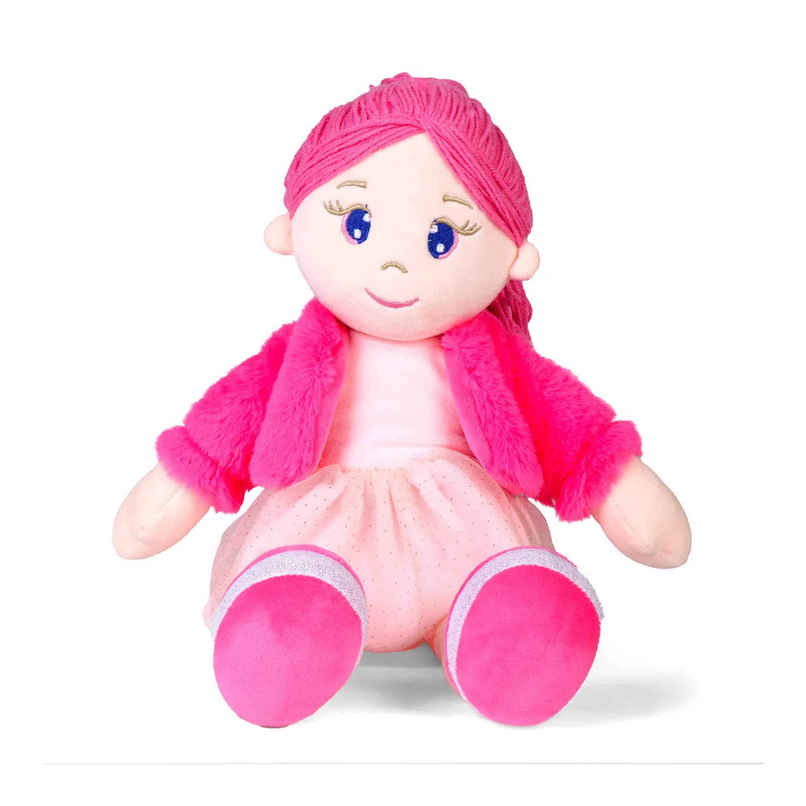 Mirada Pink Jacket Elena Doll Soft Toy - 42Cm Mirada Pink Jacket Elena Doll Soft Toy - 42Cm