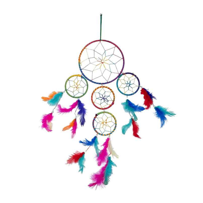 Urbanfix Three Round Dream Catcher for Bedroom & Living Room | Boho Wall Hanging Decoration