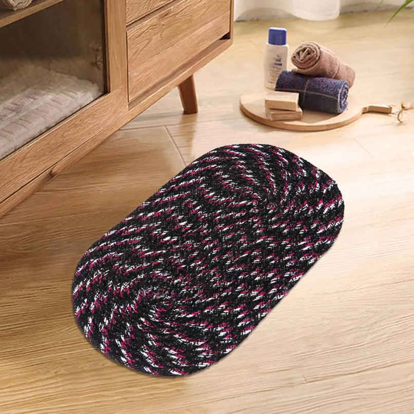 Homeharmony Gray & White Cotton Floor Mat | 50 x 30 cm Homeharmony Gray & White Cotton Floor Mat | 50 x 30 cm