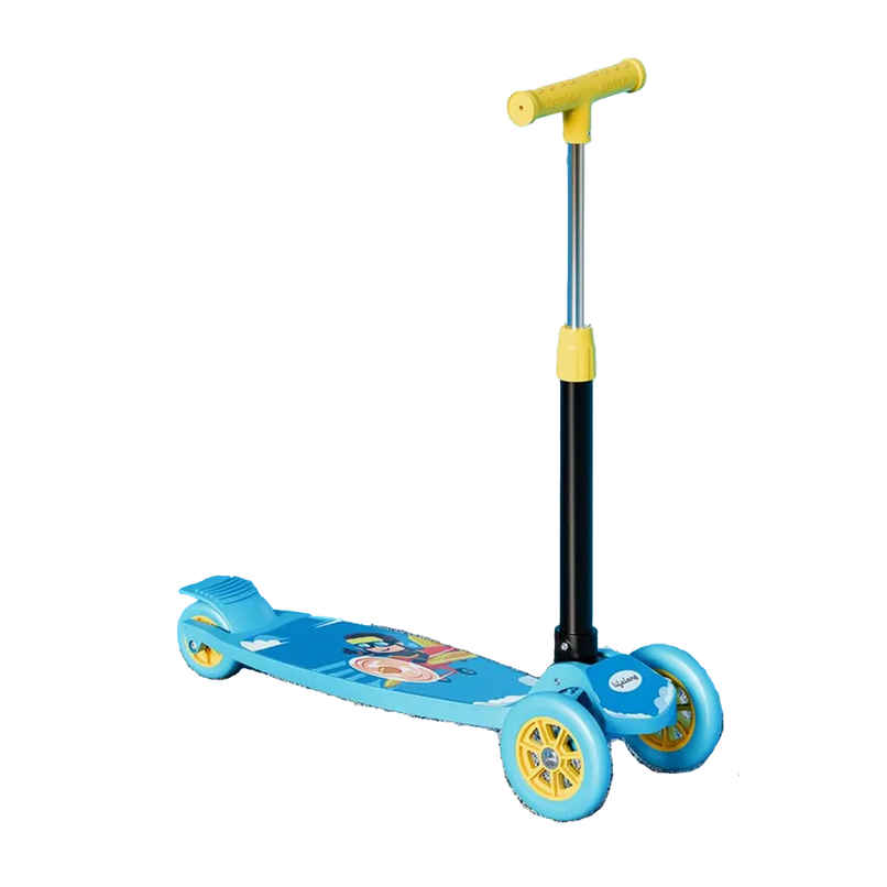 Lifelong LLKS01 Foldable Kick Skating Cycle | Max User Weight 50Kg | Blue-Yellow