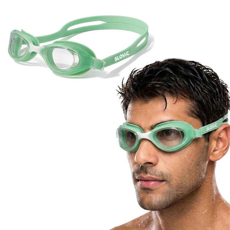 Slovic Swimming Goggles for Adults UV Protection & Anti-Fog Anti-Fog Lens - Leak-Proof Frame - Black