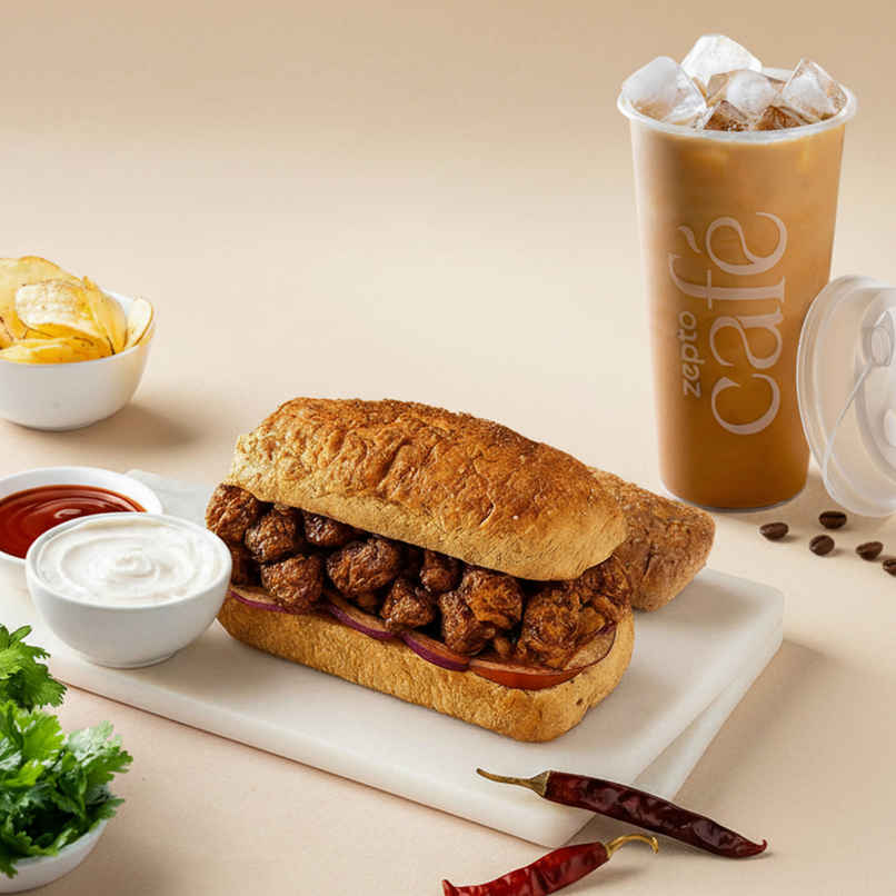 Hellmann's Chicken Tikka Sandwich + Classic Cold Coffee Hellmann's Chicken Tikka Sandwich + Classic Cold Coffee