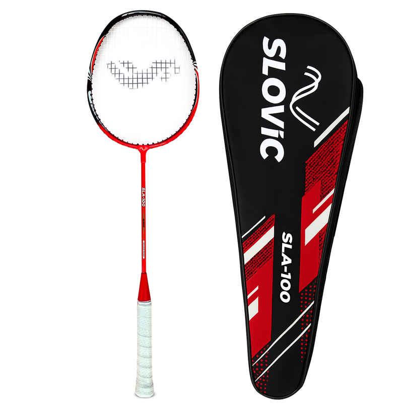 Slovic Lightweight Aluminium Badminton Racquet with Cover | For Beginners & Regular Play | Red
