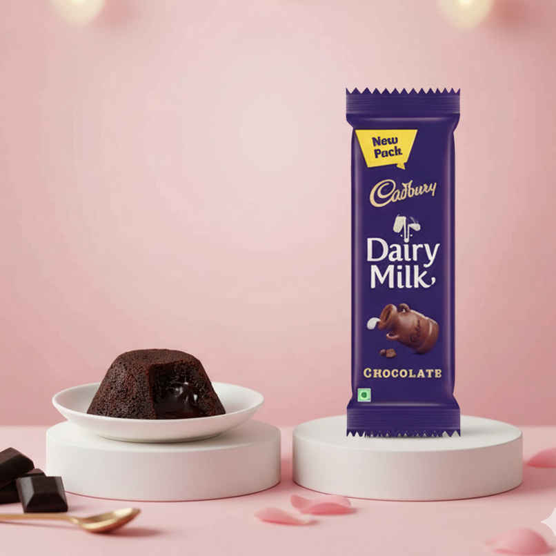Choco Lava Cake + Cadbury Dairy Milk Chocolate Bar | Smooth & Rich Milk
