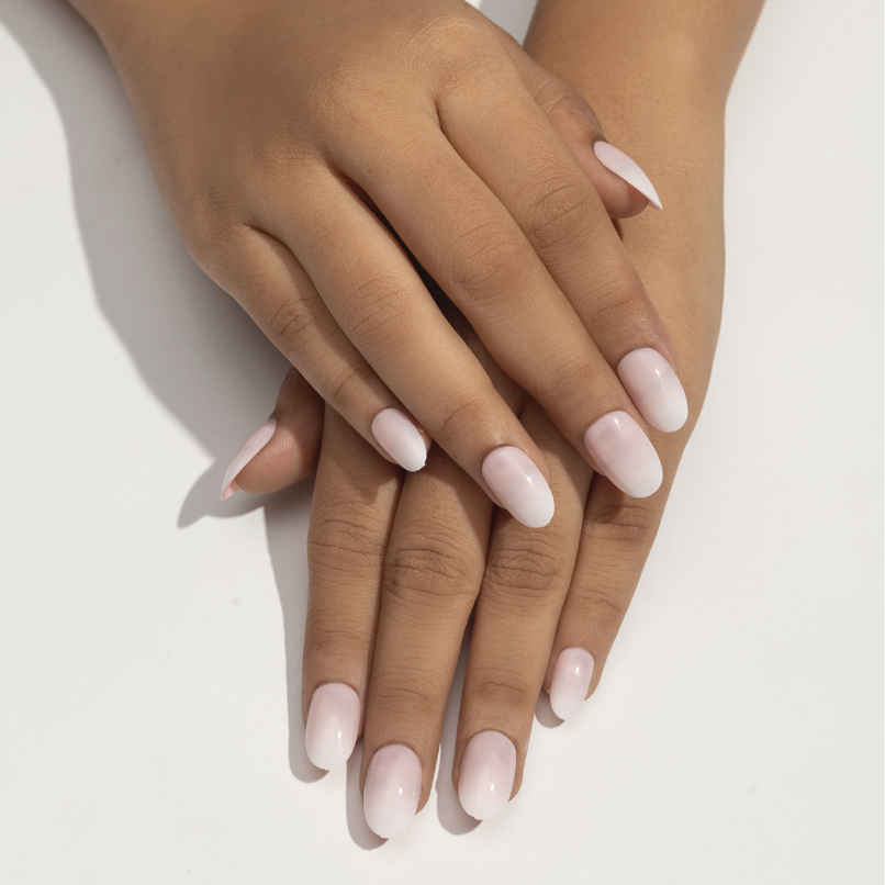 Pep Nails | Minimal | Hand Nails | Medium Round Nude | Glossy Ombre Press On Nails | 24 Tips
