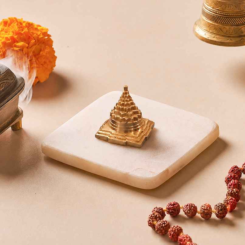 Brass Full Solid Sri Yantra Meru | 1.5 Inch | Svasti Brass Full Solid Sri Yantra Meru | 1.5 Inch | Svasti