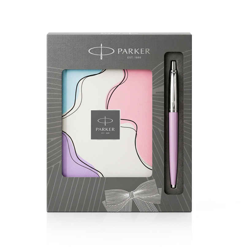 Parker Jotter Std CT BP Pink Pastel Pen with Printed Notebook