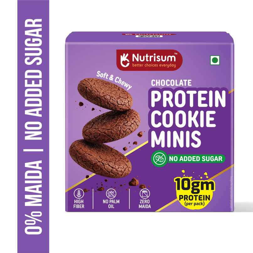 Nutrisum Protein Cookie Minis | No Added Sugar | Chocolate | 10g Protein | Protein Bar Alternative