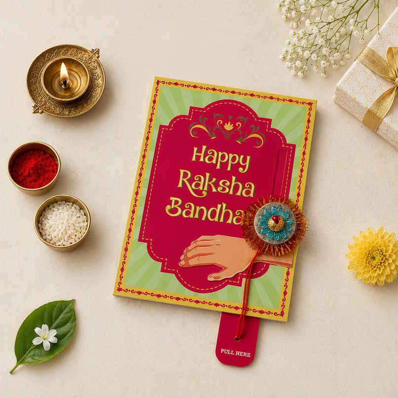 Pull Card Rakhi | Pull Card Surprise | Pack of 1 | Oye Happy