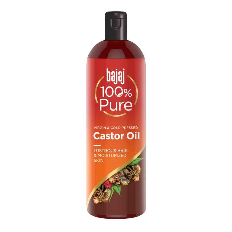 Bajaj 100% Pure Castor Oil - Virgin & Cold Pressed Oil For Lustrous Shiny Hair & Moisturized Skin Hair Oil