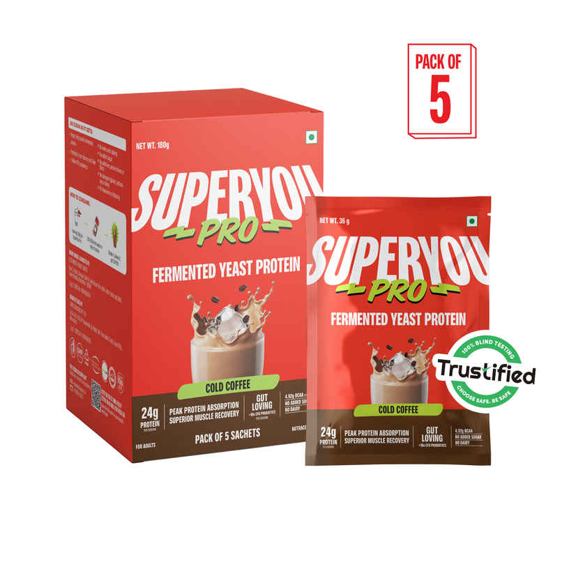 SUPERYOU Pro Cold Coffee Fermented Yeast Protein Satchets | 24g Protein