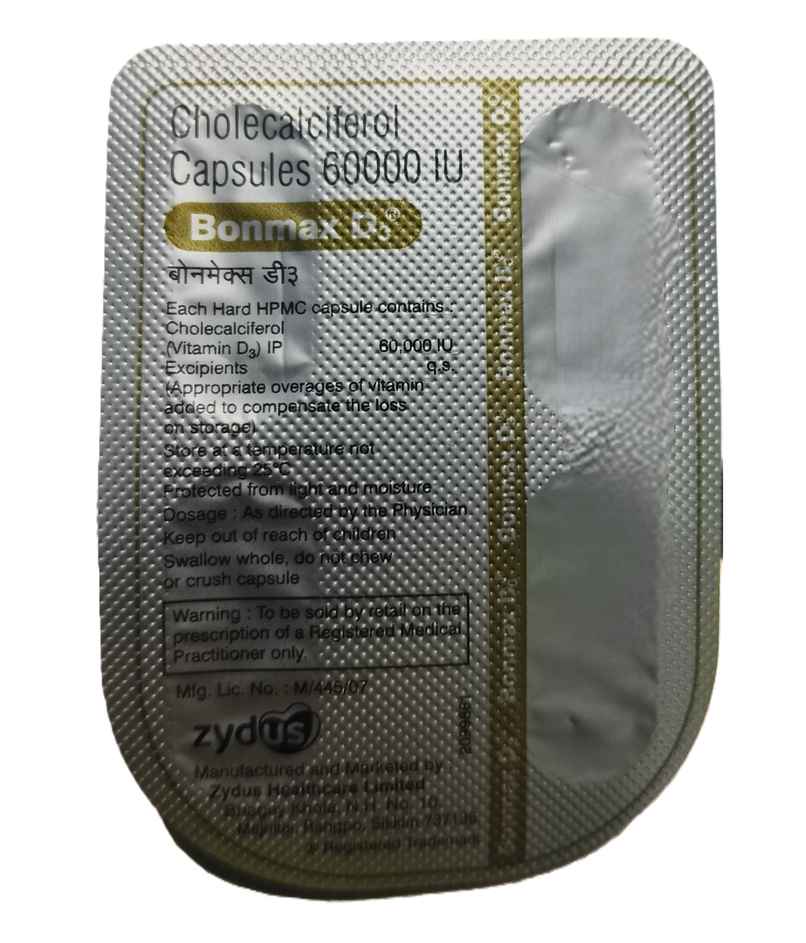 Bonmax D3 60000IU Vitamin D3 Capsule