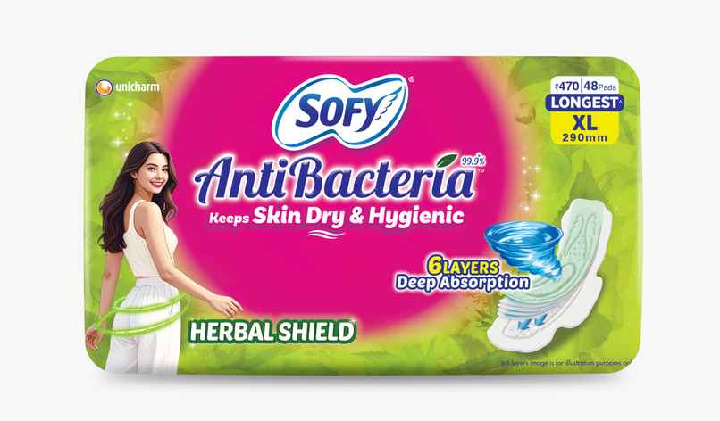 Sofy AntiBacteria XL Sanitary Pads | 6 Layer Deep Absorption | 290mm
