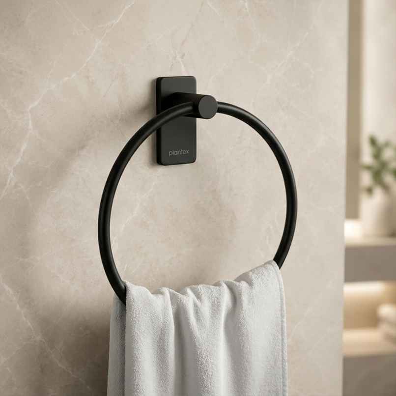 Plantex Innox Towel Ring | Stainless Steel | Black Plantex Innox Towel Ring | Stainless Steel | Black