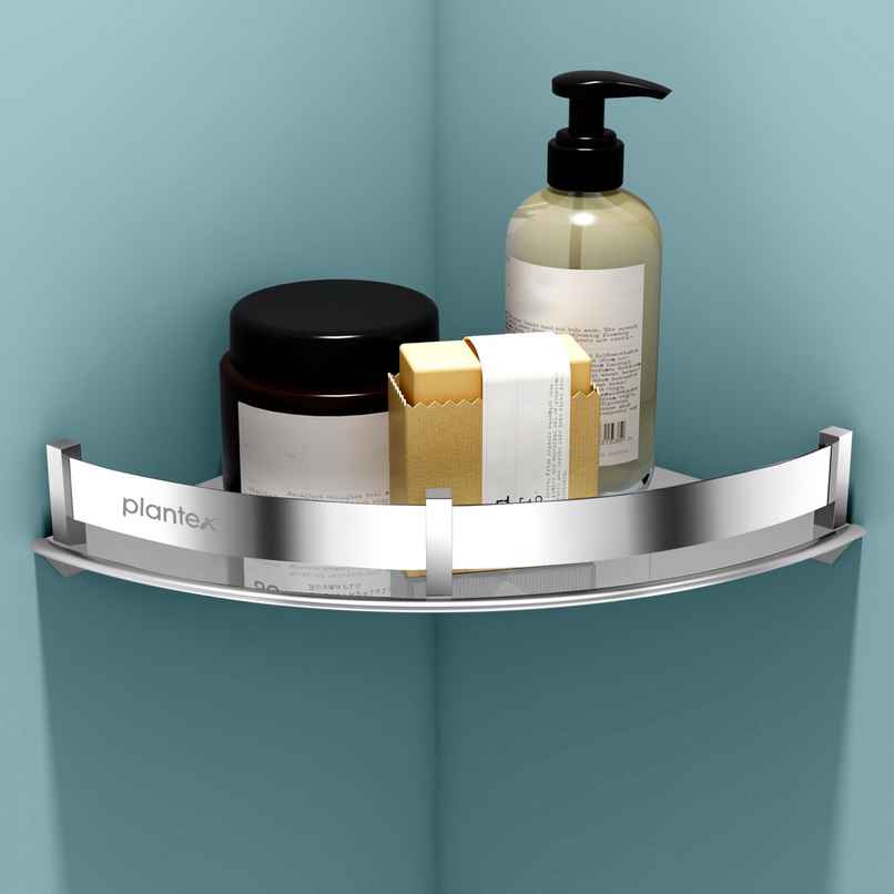 Plantex Pitru Bathroom Corner Shelf/Rack | Stainless Steel | Chrome | 9 x 9 inch Plantex Pitru Bathroom Corner Shelf/Rack | Stainless Steel | Chrome | 9 x 9 inch
