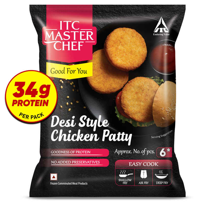 ITC Master Chef Desi Style Chicken Burger Patty | Goodness of Protein | No Added Preservatives