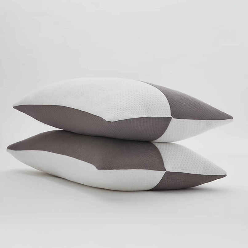 Wakefit Sleeping Pillow | Set of 2 | Height Adjustable | Standard Size 27X16 inch 300 Grms | White & Grey