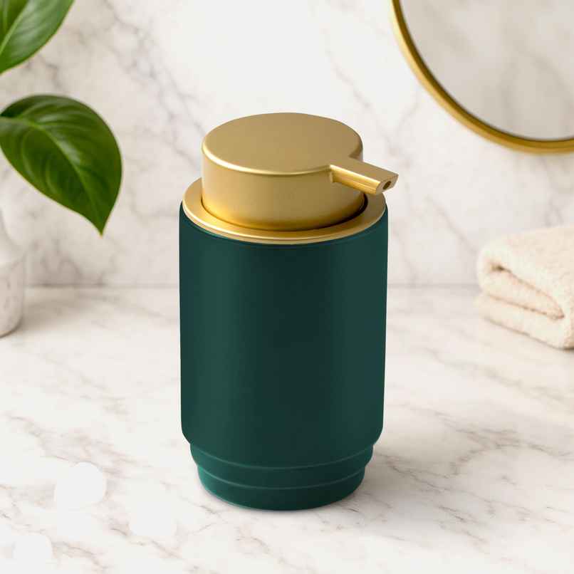 Plntex Liquid Soap Dispenser | Ceramic | Aqua-Tille-Green-Gold
