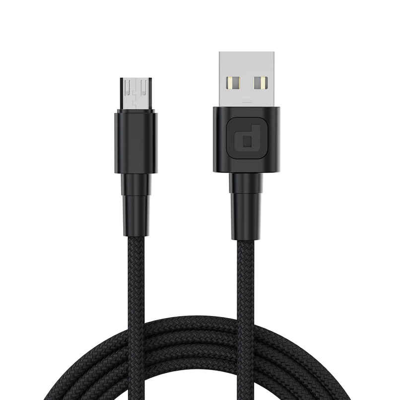 Dubstep Blaze Ultra 18W Micro USB Tangle Free 3.1A Unbreakable Rugged & Nylon Braided Charging Cable - Black