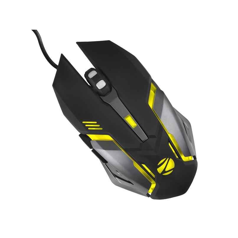 Zeb Transformer-M Gold-Plated USB Wired Mouse, 6 Buttons, Multi-Color LED High Res Sensor,3200 DPI - Black