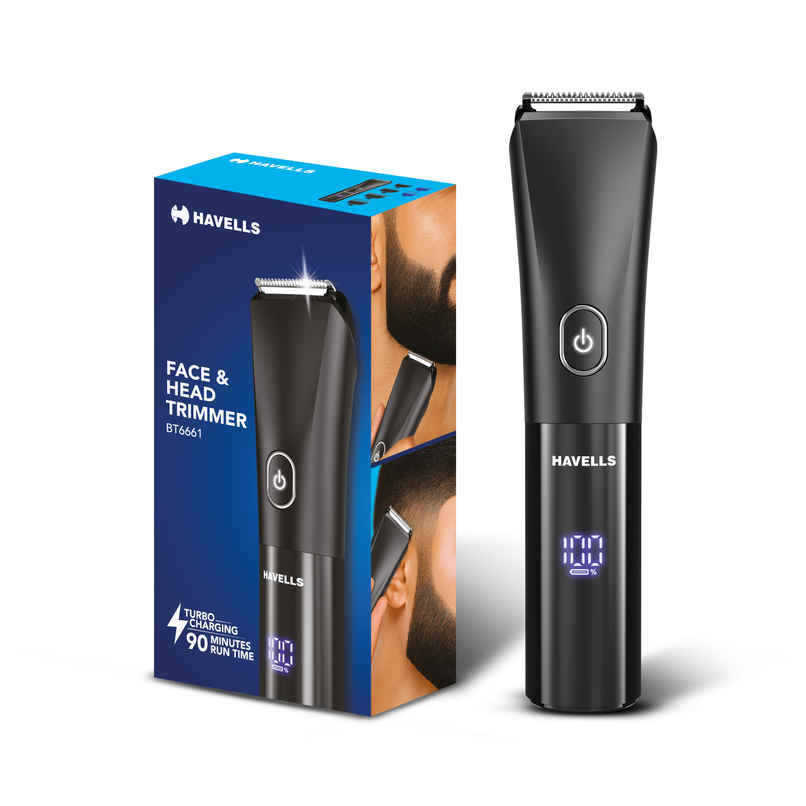 Havells Beard & Hair 7 in 1 Trimmer | 2-in-1 Special Blade | Real Time Digital Display | BT6661